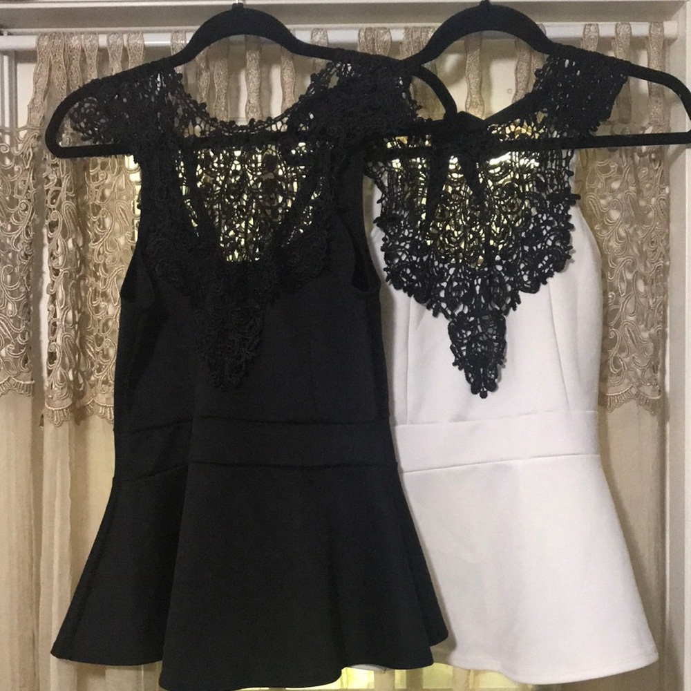 Blu Planet Lace Peplum Tops